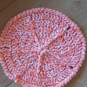 coral sand dollar handmade crochet hot pad/trivets